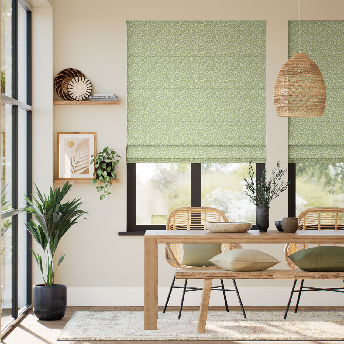 Carina Jacquard Apple Roman Blind