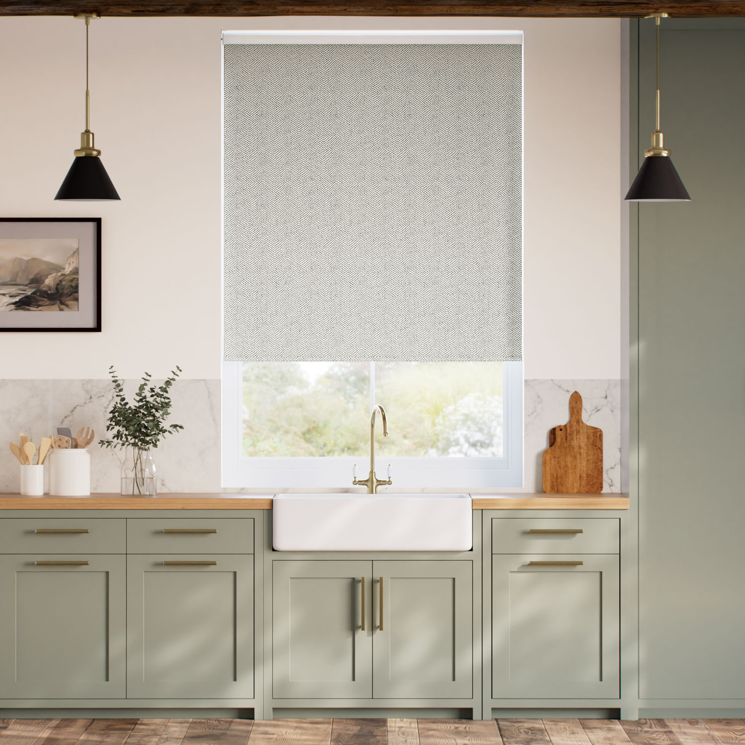 Choices Cassia Silver & White Roller Blind