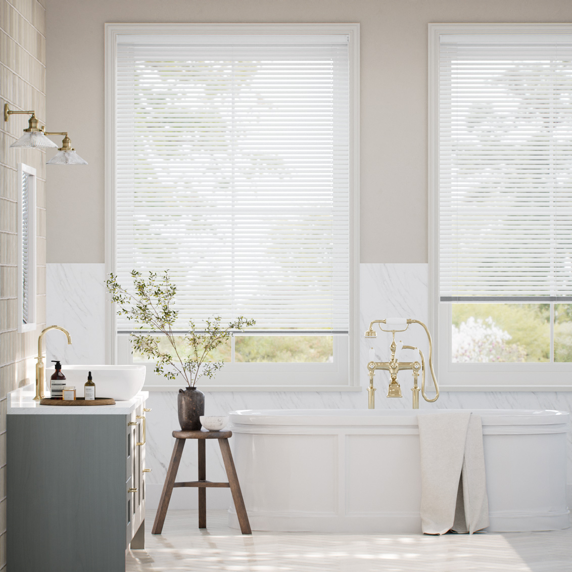 ＜テストアルミブラインド＞ClickLock Atelier Gloss White Venetian Blind - 25mm Slat