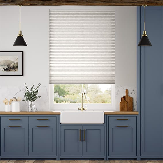 Electric DuoLight Cordless Crackle Alabaster Thermal Blind