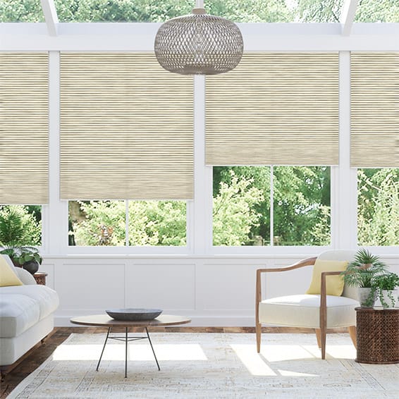 Electric DuoLight Cordless Grain Parchment Thermal Blind