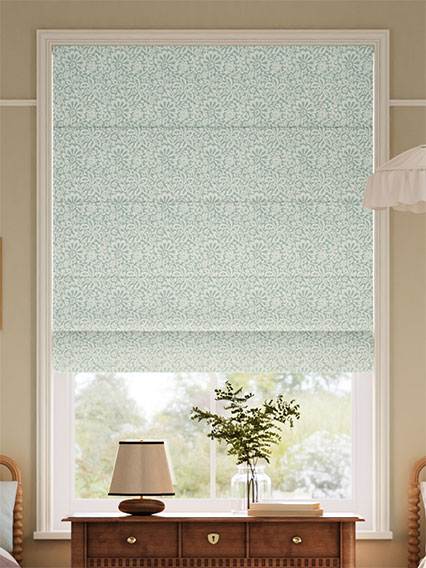 Flower Block Aqua ローマンシェード サムネイル写真