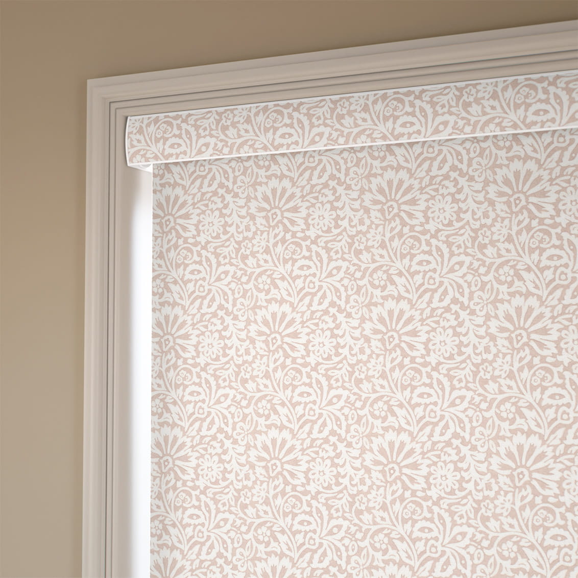 ２Flower Block Blush Roller Blind