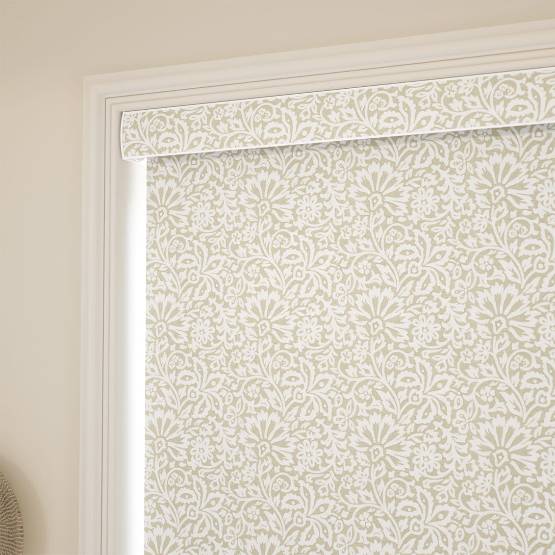 ２Flower Block Neutral Roller Blind