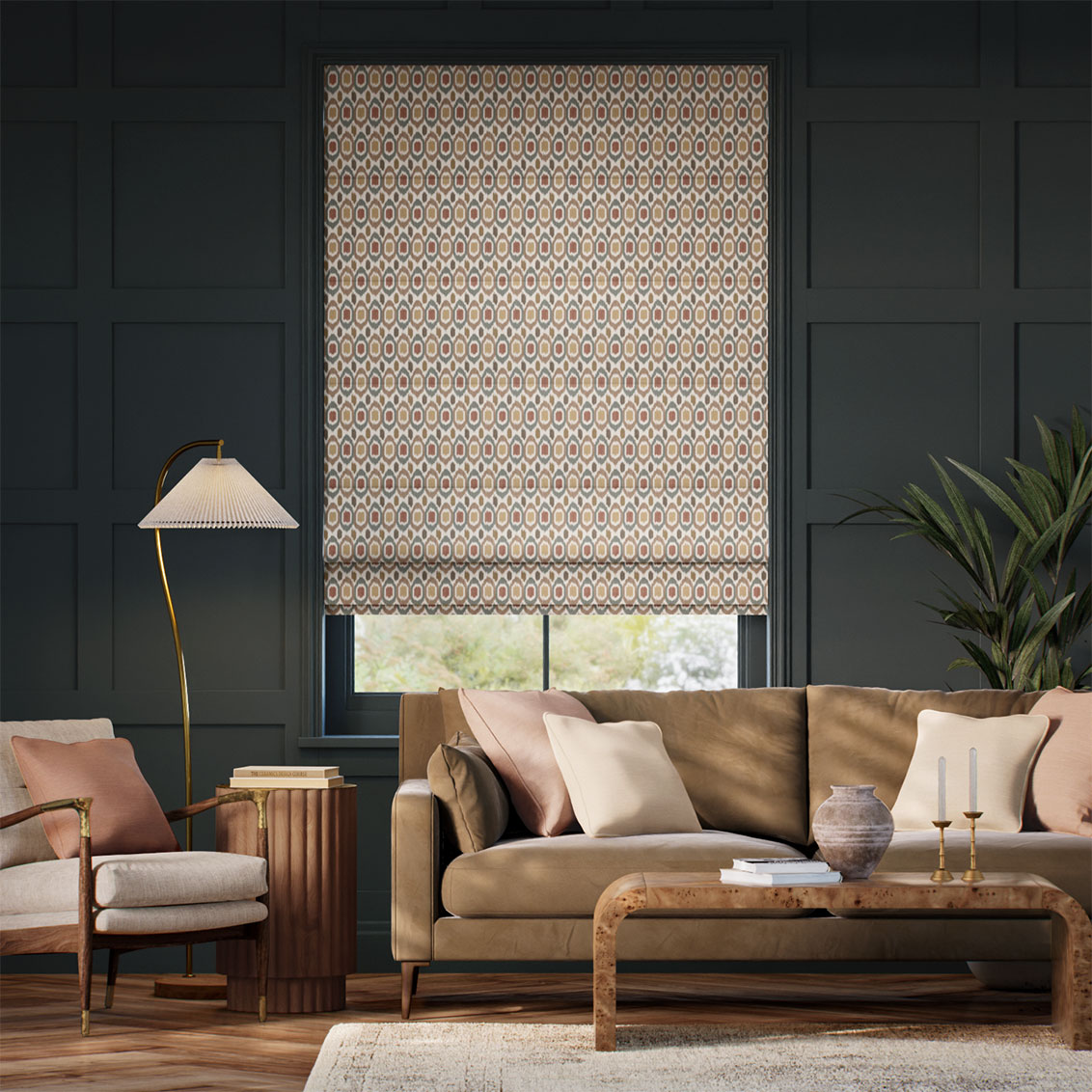 ２Inca Spot Neutral & Mineral Roman Blind