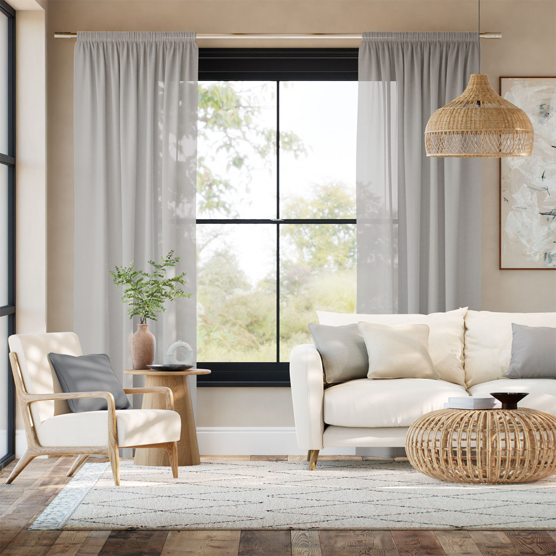 Juno Voile Smoke Grey  Curtains