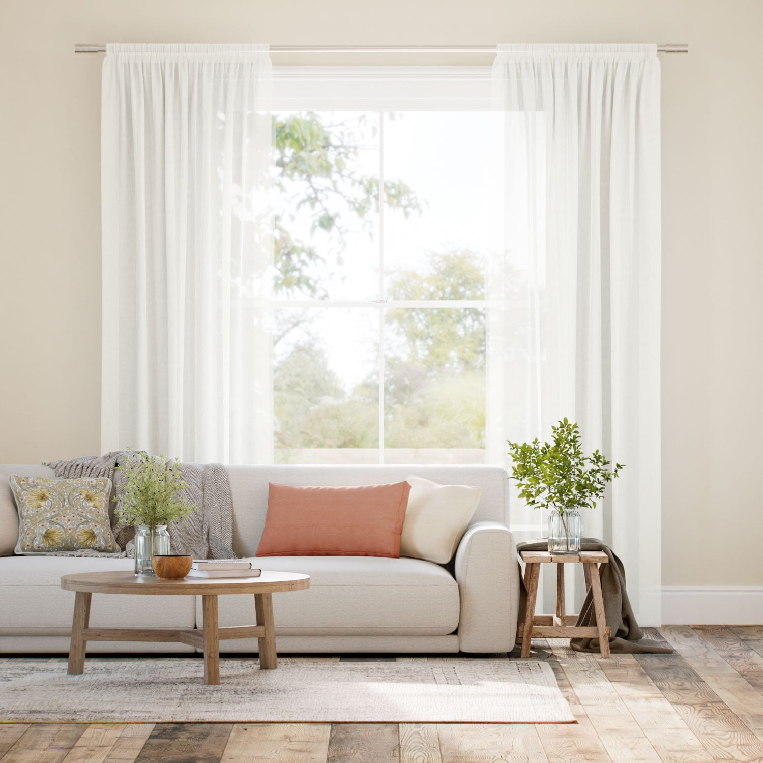 Juno Voile Warm White Curtains