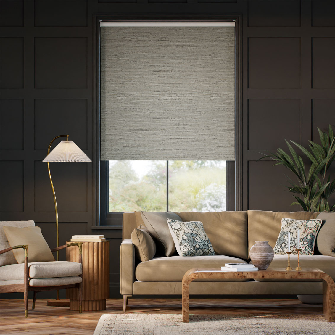 Kyoto Blackout Birch Roller Blind