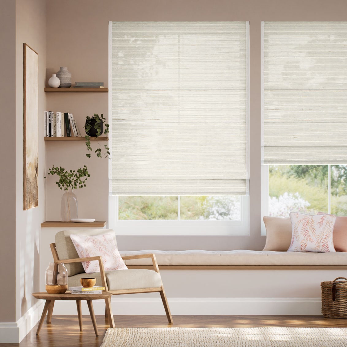 Montreal Maple & Bone Roman Blind