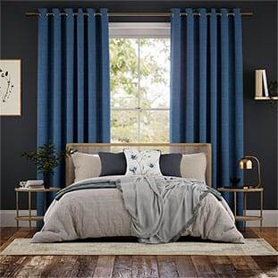 Paleo Linen Blue Azure カーテン サムネイル写真