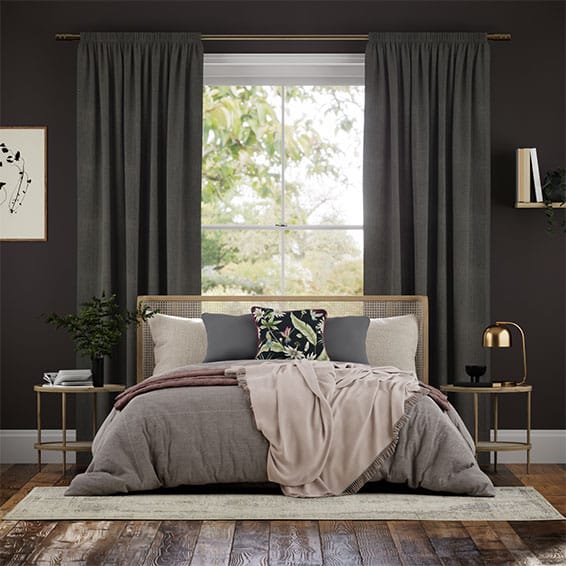 Paleo Linen Homespun Grey  Curtains