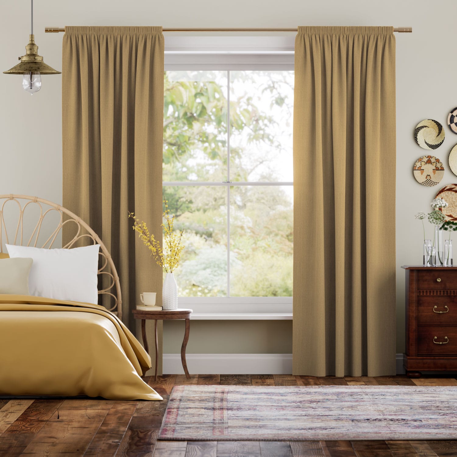 Paleo Linen Mustard  Curtains