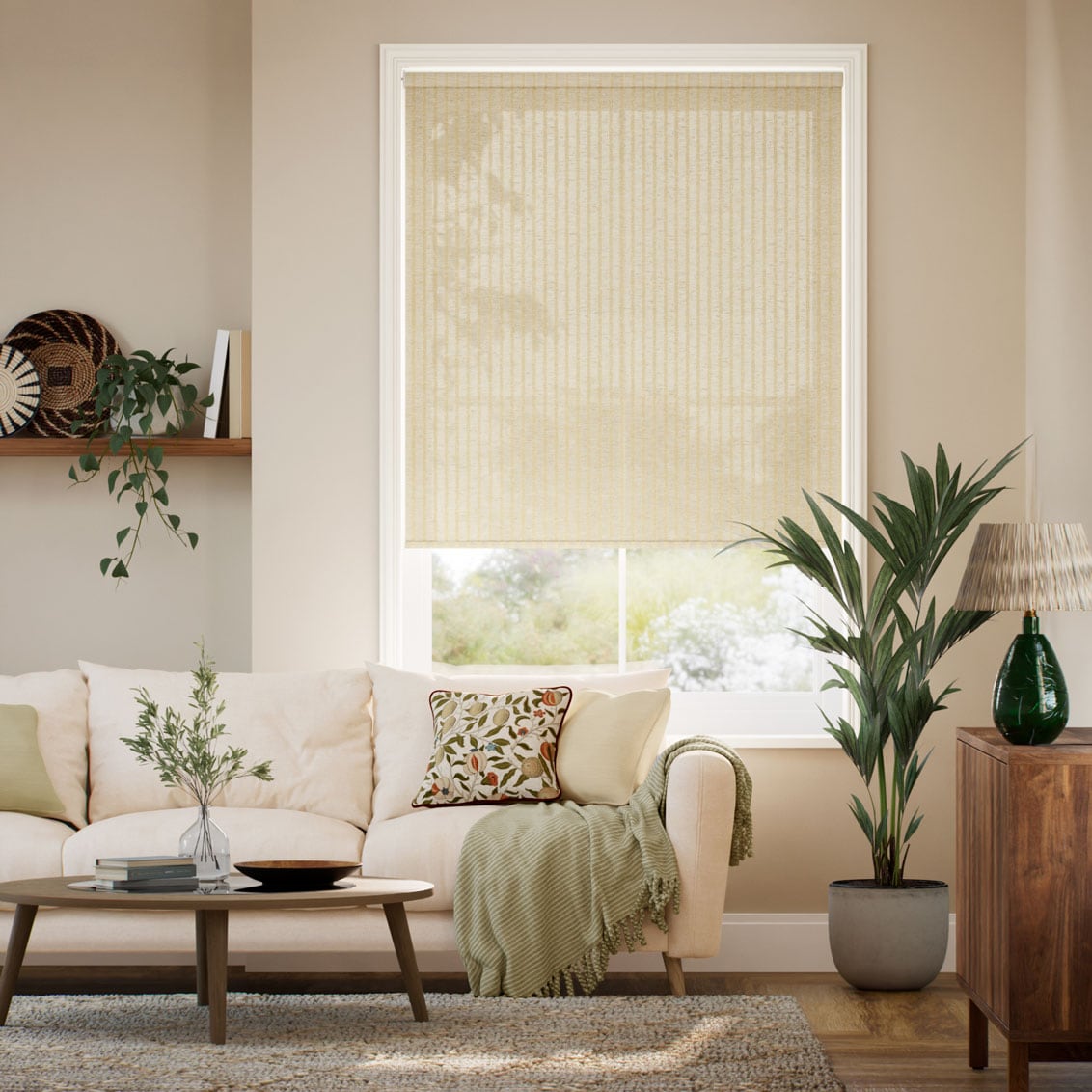 Rico Stripe Oat Roller Blind