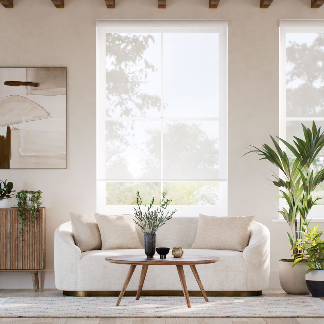 Soft Raise Atlas Cloud White Roller Blind