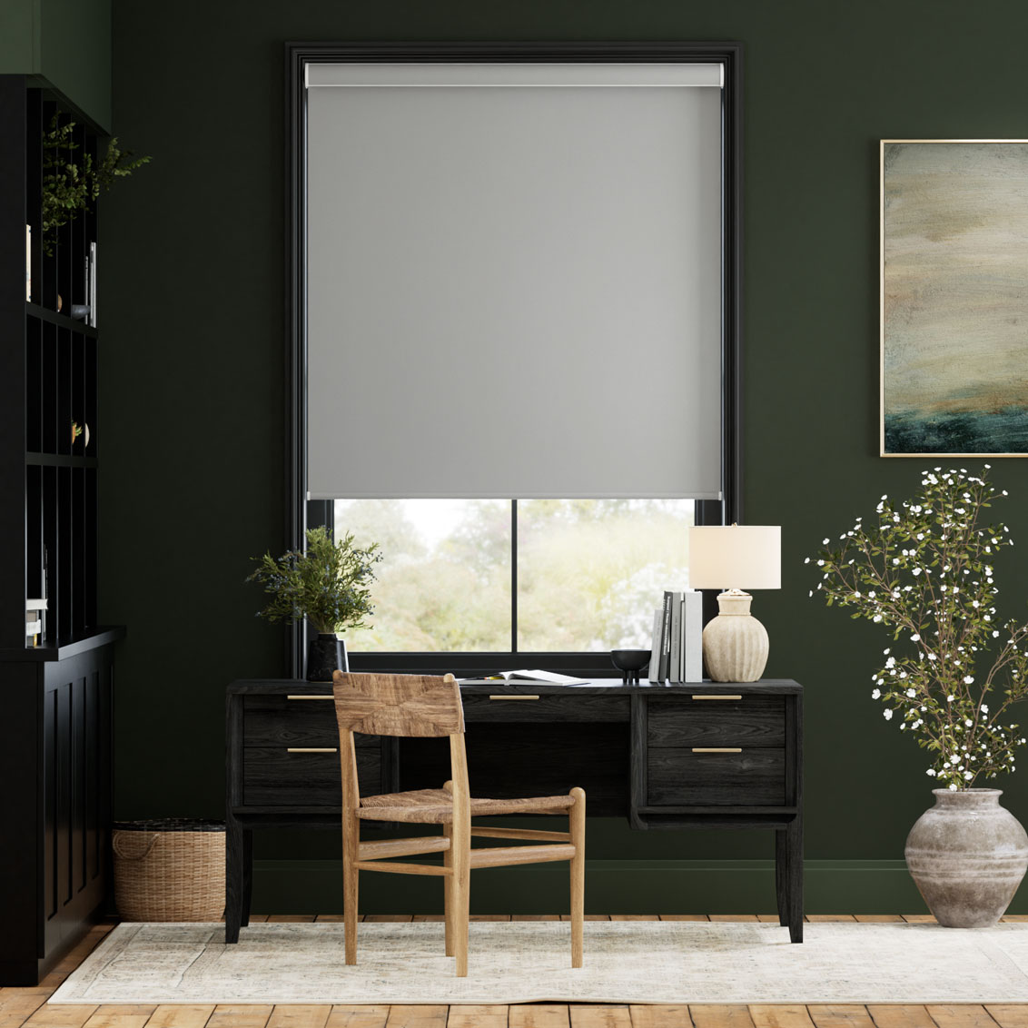 Soft Raise Voyage Blackout Storm Grey Roller Blind