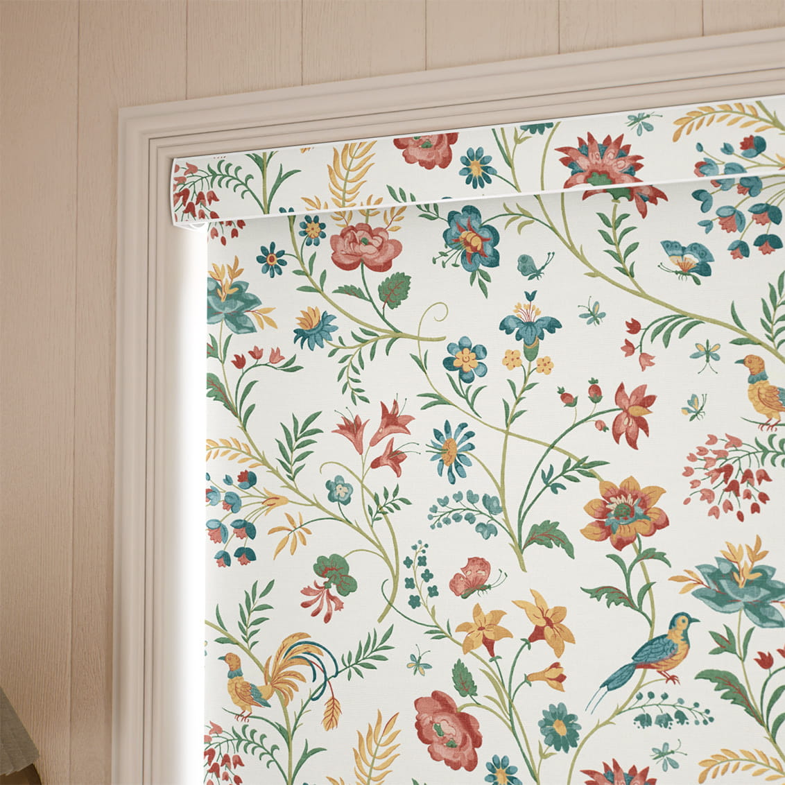 ２Songbird Teal & Spice Roller Blind