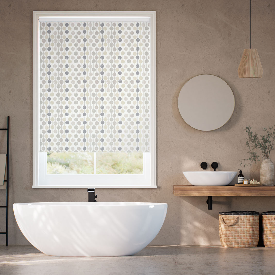 Splash Blackout Taimi Stripe Neutral Roller Blind