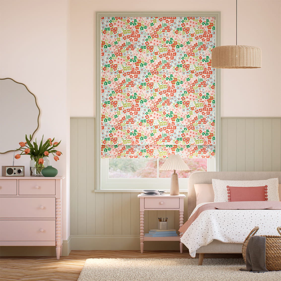 1−２Spring Meadow Pimento Roman Blind