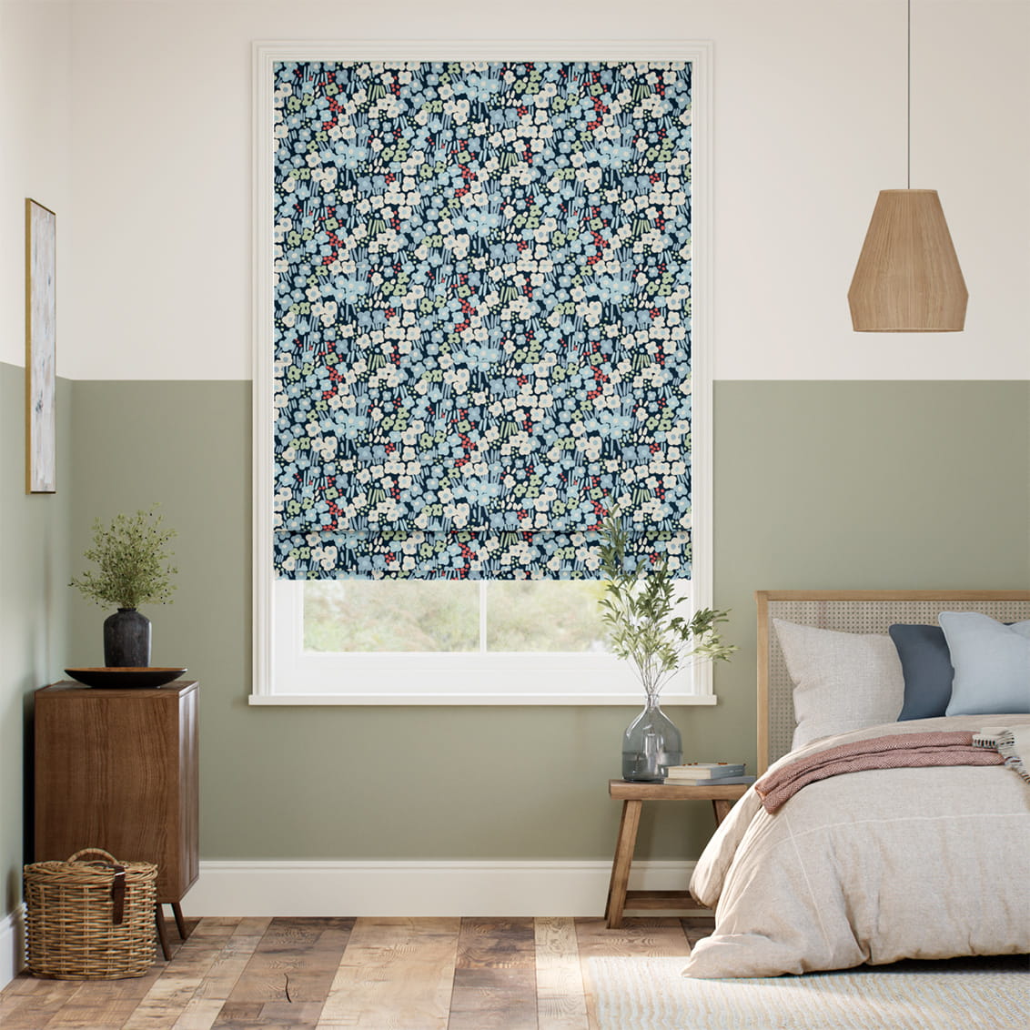 1−２Spring Meadow Twilight Roman Blind