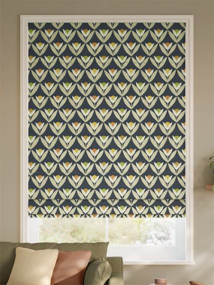 Tulip Trellis Charcoal ローマンシェード サムネイル写真