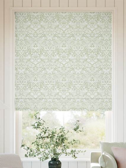 William Morris Strawberry Thief Celadon ローマンシェード サムネイル写真