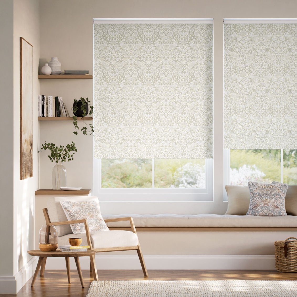 William Morris Strawberry Thief Natural  Roller Blind