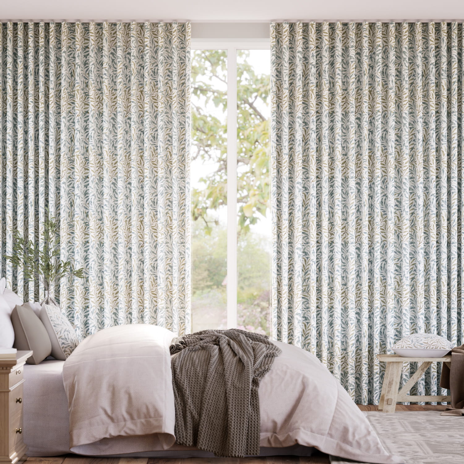 William Morris Willow Bough Duck Egg Curtains
