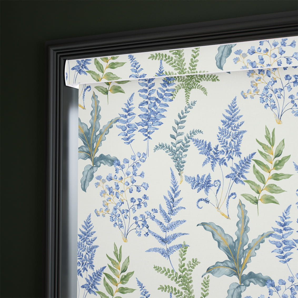 Woodland Fern Blue & Green Roller Blind